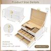 3 Layers Jewelry Box with 2 Drawers PU Leather Jewelry Storage Case Ideal for Necklace Bracelet Ring and Earring Organizer