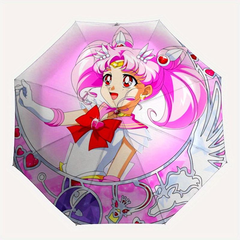

1pc Sailor Moon Automatic Umbrella | Portable Foldable 8-Rib Manual Open, Casual Accessory, Durable Canopy yy250825019