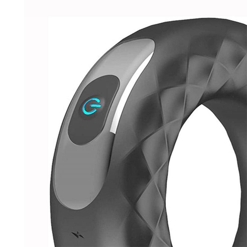 Rechargeable 10 Speeds Silicone Vibration Lock Fine Rings Male Time Delay Masturbatior Vibrating Massage Penis Ring For Couple