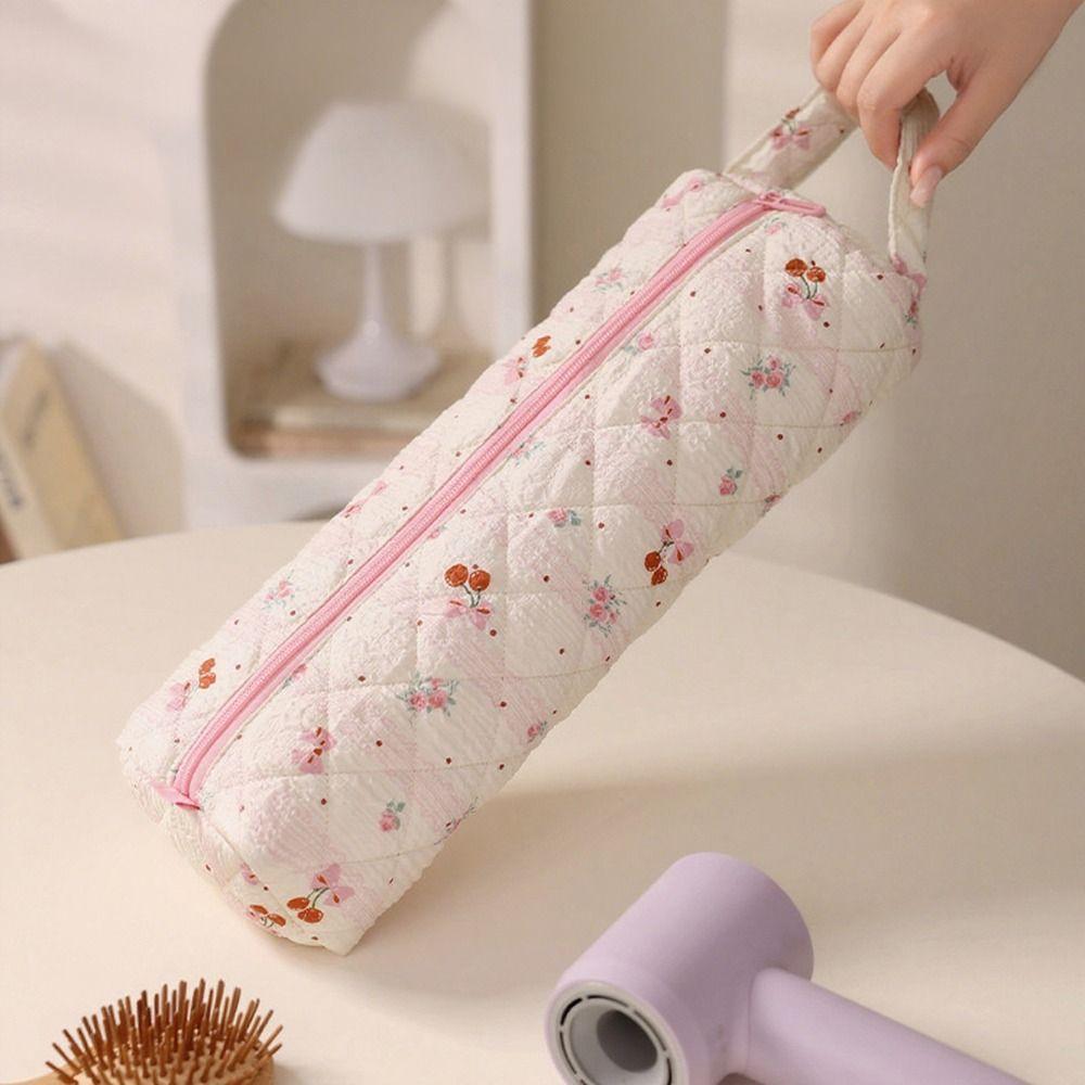 With Handle Hair Dryer Storage Bag Quilting Cotton Carrying Case New Curler Storage Bag  for Travel