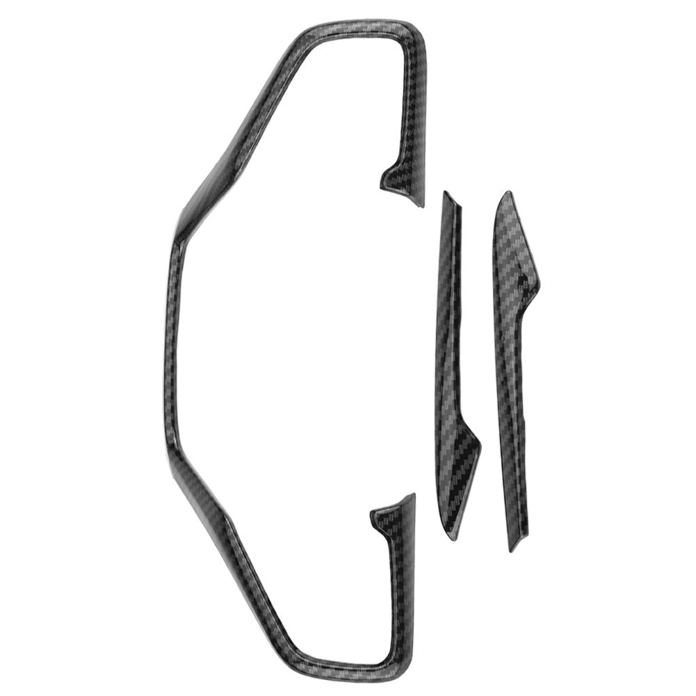 3pcs Carbon     Car Steering Wheel Frame Cover Trim Fit for     10th 16-18