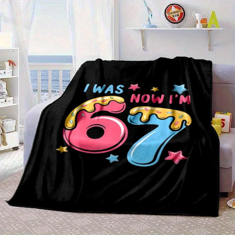 Summer Ice Cream Number 67 Portable Blanket/Soft Blanket Bedding Blanket Suitable for Travel Camping Living Rooms Offices Sofas Fan Gifts