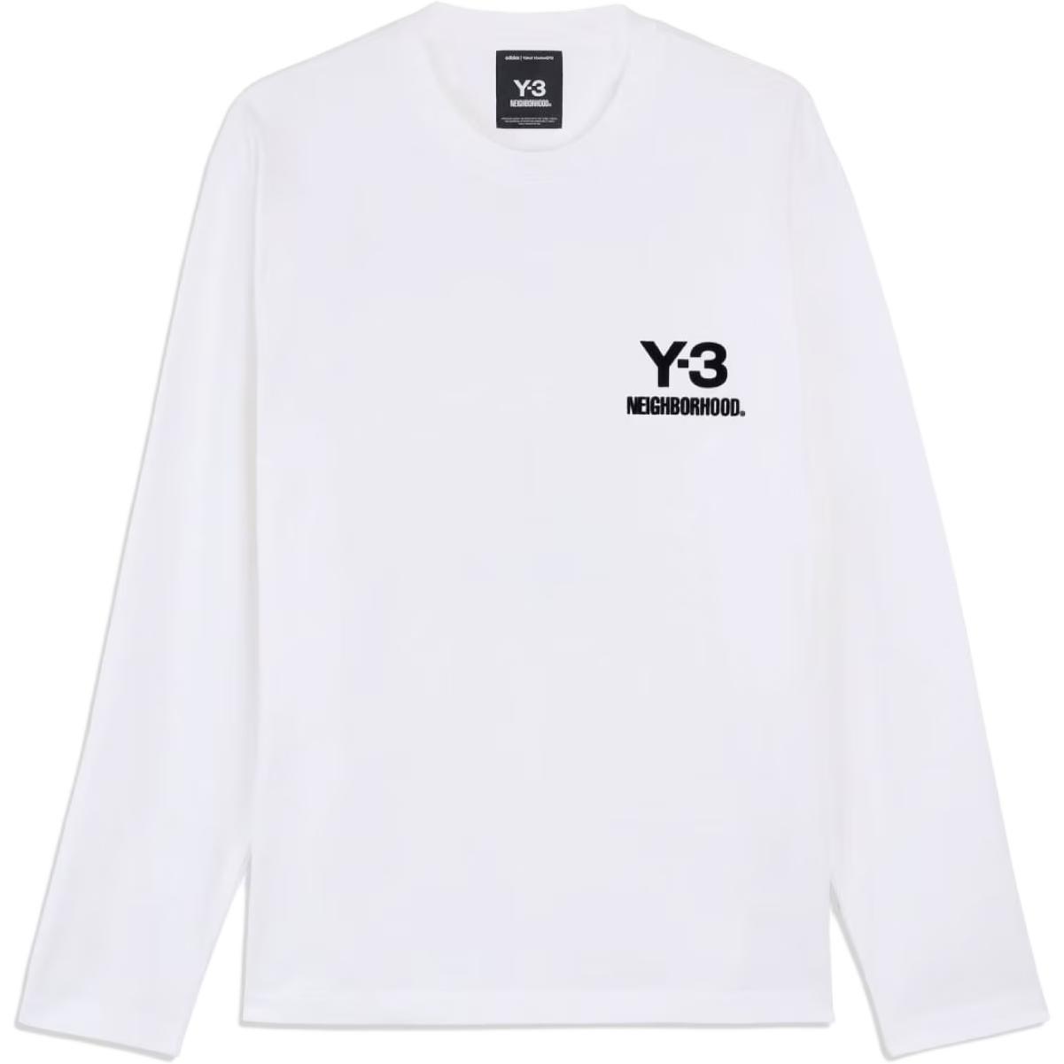 adidas Y-3 NBHD Logo LS T-shirt  Core White  Men s JX7455 M