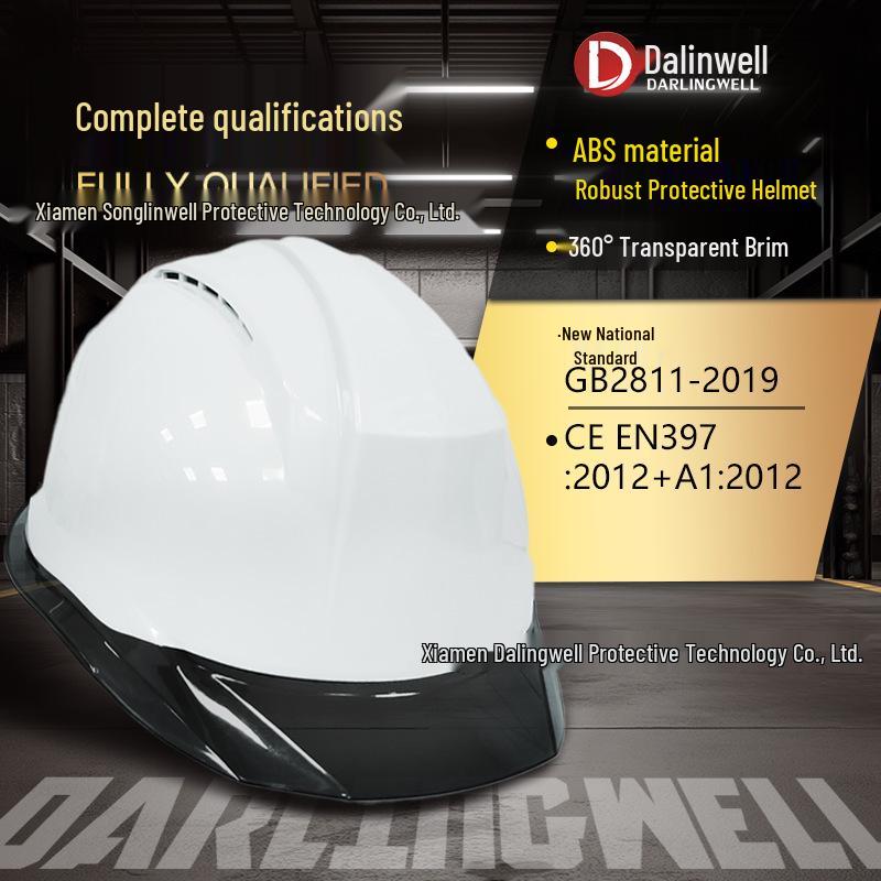 Dalinwell Two-Color Transparent Brim Safety Helmet for Construction - ABS Zhongjian Breathable Design, New National Standard Compliant