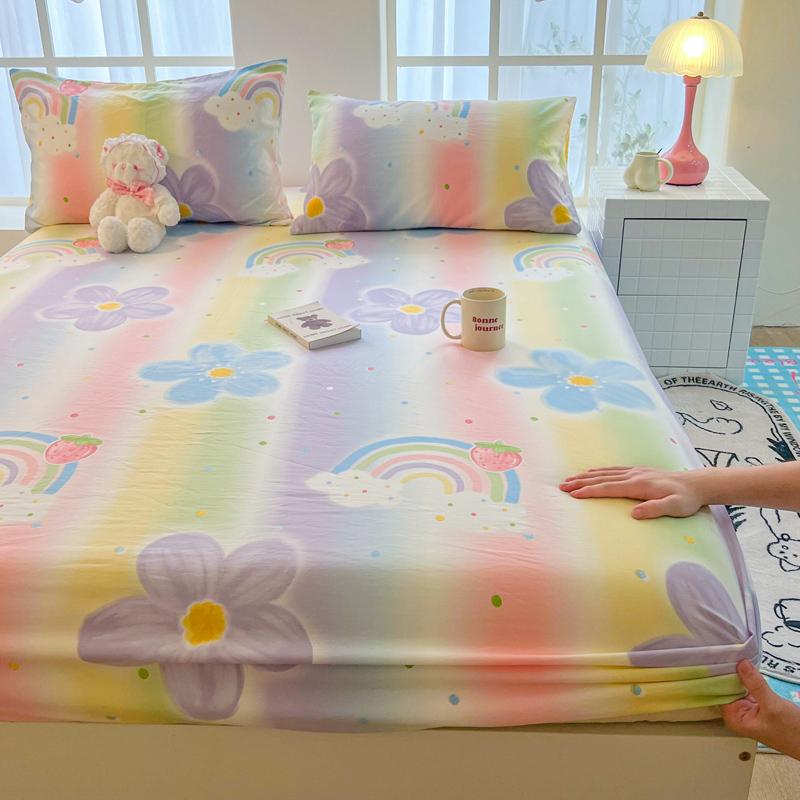 Soft Bonenjoy Fitted Sheet Printed Bed Cover Breathable Mattress Protector Bed Linen Pillowcase Need Order
