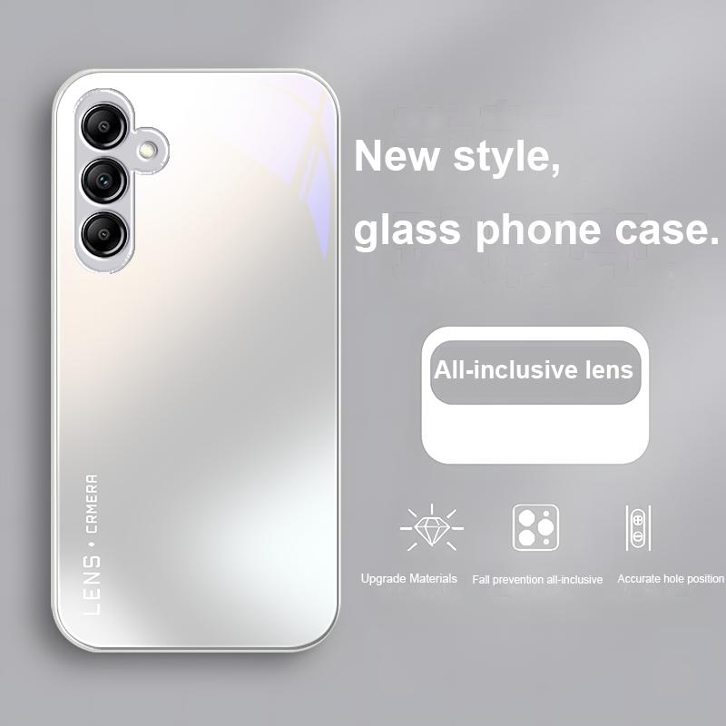 

Стеклянный Чехол Для Телефона Для Samsung Galaxy A01 A02 03 Core A04 A14 4G A13 54 34 31 20 25 23 22 5G S21 Ultra S20 Объектив Градиент Белый Samsung A10