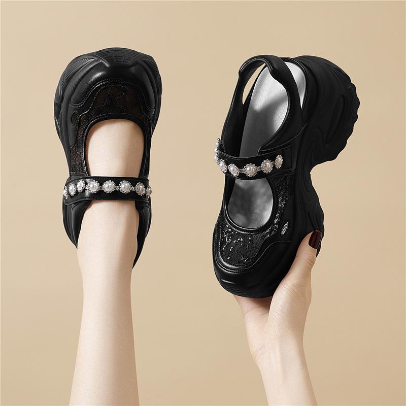 Women s mesh sneakers New temperament breathable running mesh shoes bag head sandals small fragrant summer new 34
