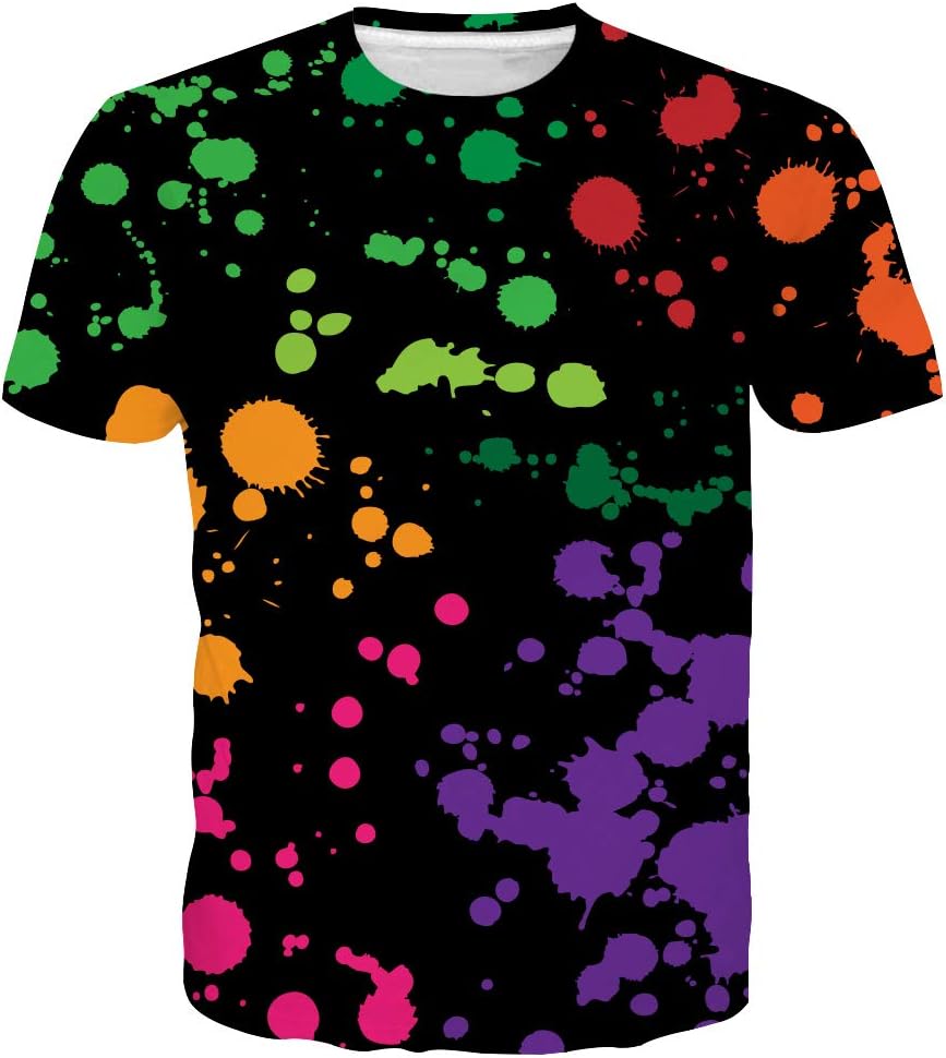 T-shirt Estiva da Uomo in Poliestere 3D Asciugatura Rapida Traspirante Manica Corta T-shirt Casual Colore Tie Dye T-shirt Estiva