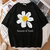 Breathable T-shirt Small White Daisies Hip Hop Sport Short Sleeve T Shirt Women Comfortable 2022 Summer Soft Crewneck Camisetas
