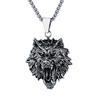 Titanium Steel Wolf Head Pendant Necklace with Chain Durable Metal Pendant for Men and Women Accessories Fashion Jewelry Gift