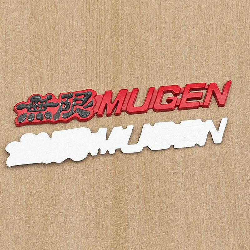 3D Metal Letters Mugen Emblem Car Front Grille Logo Rear Trunk Sticker Fender Side Badge for Auto Exterior Accessories