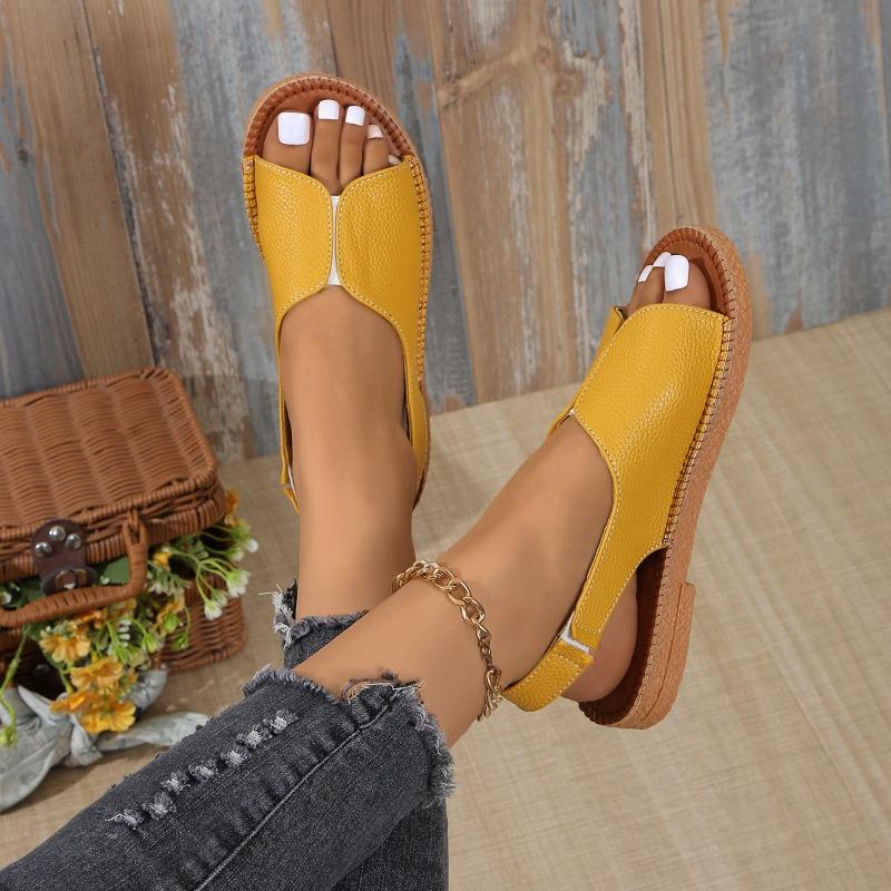 Fashion Women's Sandals 2025 Summer New Roman Style High Quality Beach Women's Shoes Simple Design Retro Fashionable Ladies Sandals