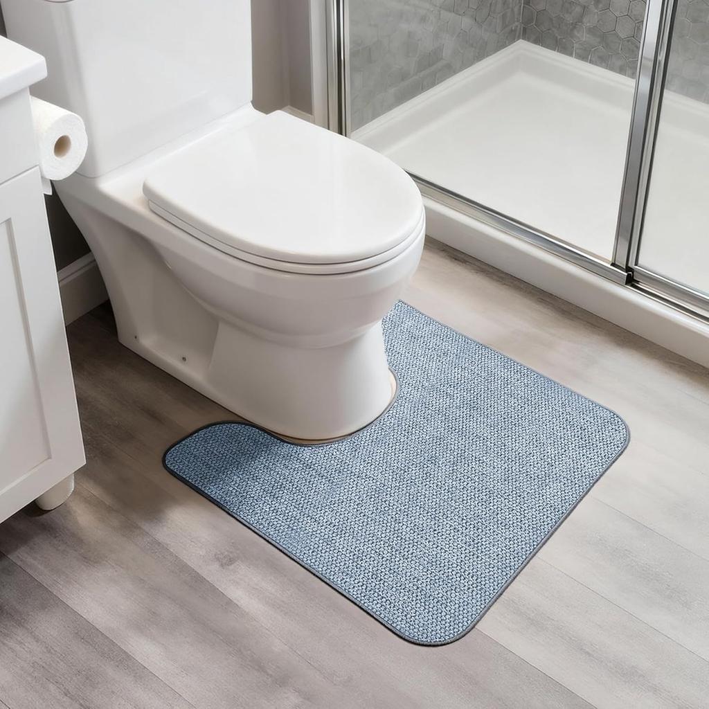 Weaving Jacquard Bathroom Mat Anti Slip Rubber Bottom Absorbent Pad Easy To Clean Anti Slip and Dirt Resistant Toilet Cushion Home Bathroom Set