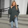 Women S High Neck Loose Long Sleeve Split T Shirt Top
