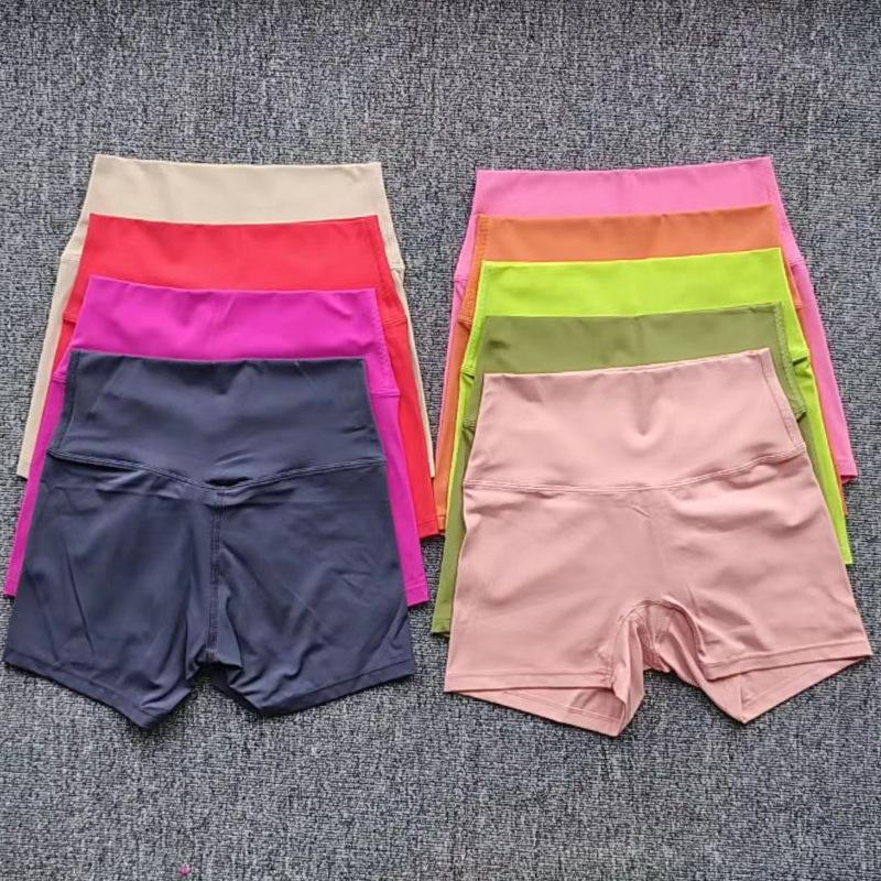 Women's High Waist Yoga Shorts, Nylon Tight Fit, High Elasticity