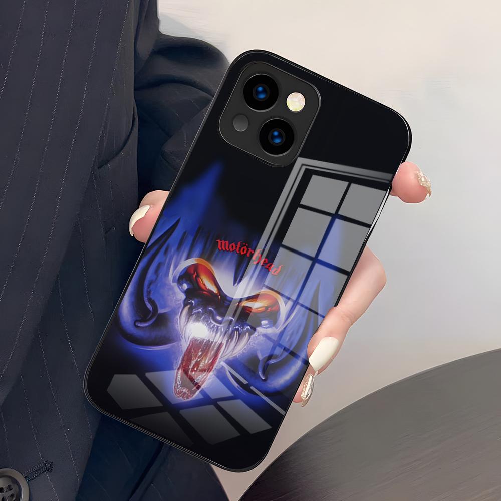 Funda de Teléfono Banda M-Motorhead Para IPhone 17 Pro Max 15 Pro 16 14 Plus 12 13 Mini 11 Pro Cubierta de Cristal a Prueba de Golpes