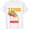 Herren Lustiges Horrorfilm Taco Grafik T-Shirt Alles, was ich brauche, sind Tacos Blut Design mit Bluttropfen Schriftzug Taco