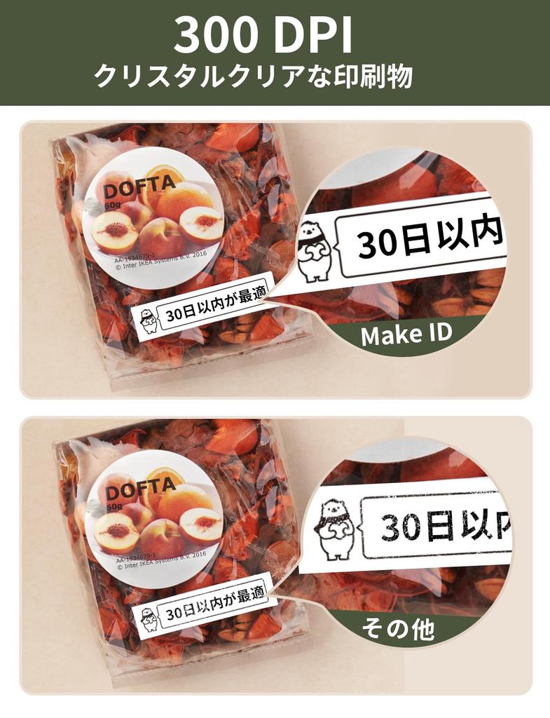 MakeID Q1 Label Bluetooth Smartphone Retro and Cute Inkless Netsutoshi Easy Printing with C and D Easy Compatible with 16mm Japanese Instruction