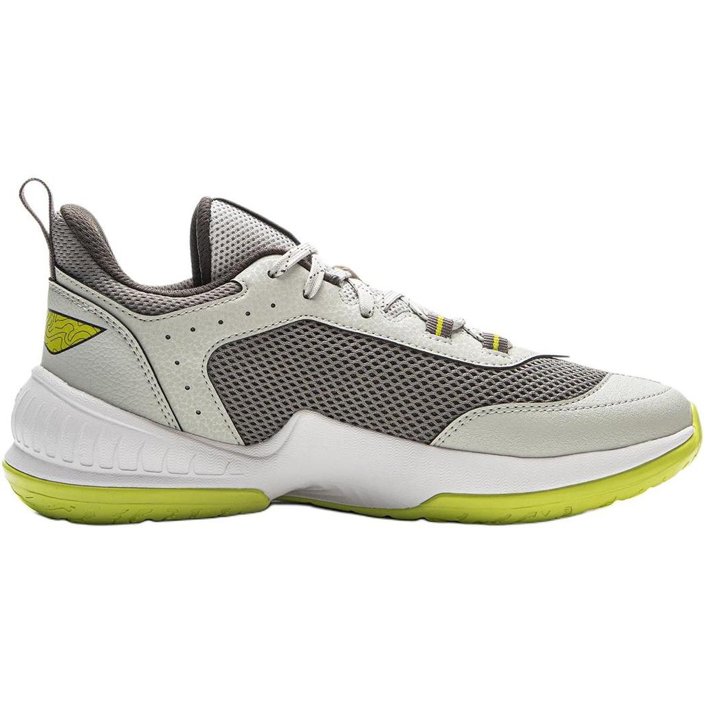 Li Ning Basketball Series Comfortable Versatile Durable Rebound Breathable Support Low Top Kids Basketball Shoes Kids sneaker Gray Green YKBV105-7