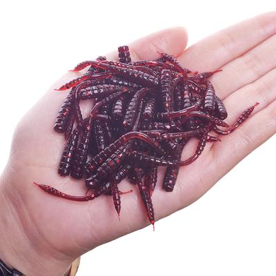 50 Adet Olta Yumuşak Yem Silikon Solucan Yem 0.4g/4.5cm Gerçekçi Karides Aromalı Yapay Yem Olta Takımı