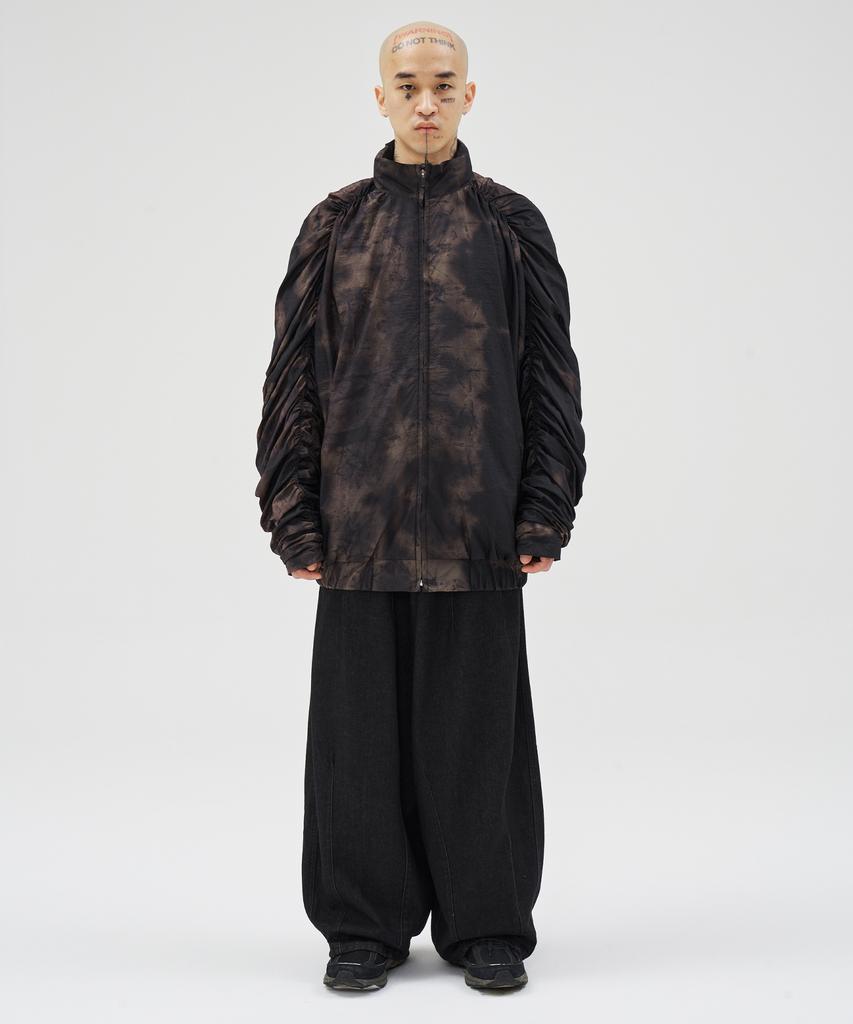 Ajobyajo Tie-Dye Pleats Jacket [Black]