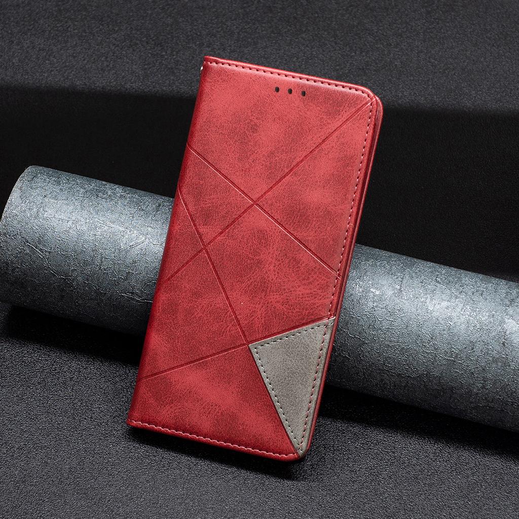 For Xiaomi Redmi 15 5G (Global) (169mm) Case Card Slots Geometry Imprint Leather Phone Cover