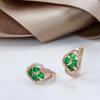 New  Rose Gold Earrings Fashion Jewelry  Green Natural Zircon Stud Earring For Women Ethnic Bridal Wedding Jewelry