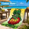 Custom Name Beach Towel Rat Fink Microfiber Beach Towel, Lightweight for Summer Travel, Swimming Pool Fan Birthday Gift