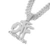 14mm Diamond Cuban Chain with OTF Letter Pendant – Hip Hop Jewelry 