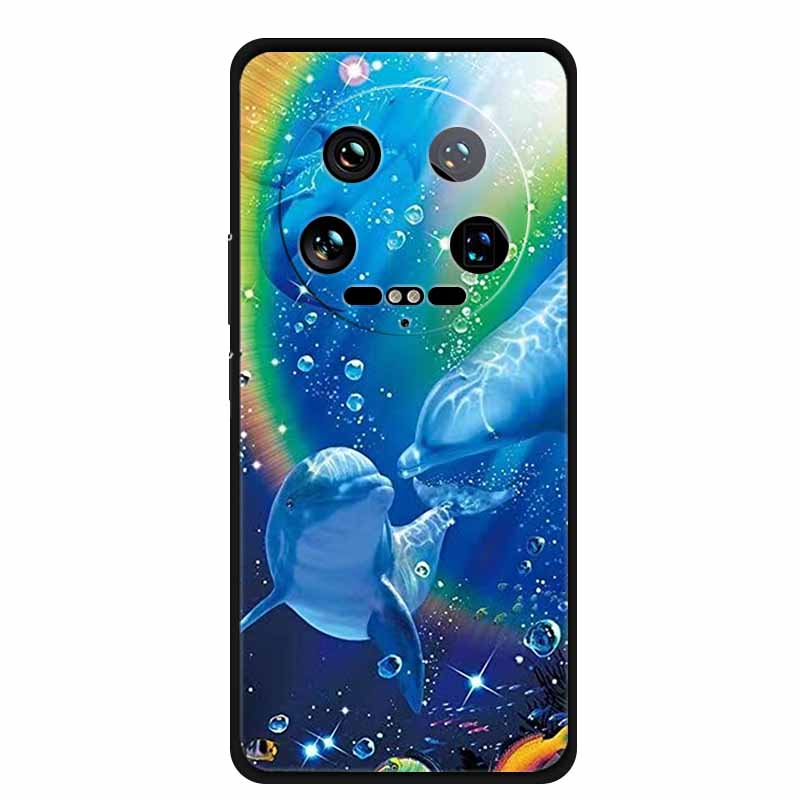 For Xiaomi 14 Ultra 5G Case 6.73''Animals Painted Silicone Soft TPU Coques for Xiaomi 14Ultra Shockproof Cover Shells Cool Wolf