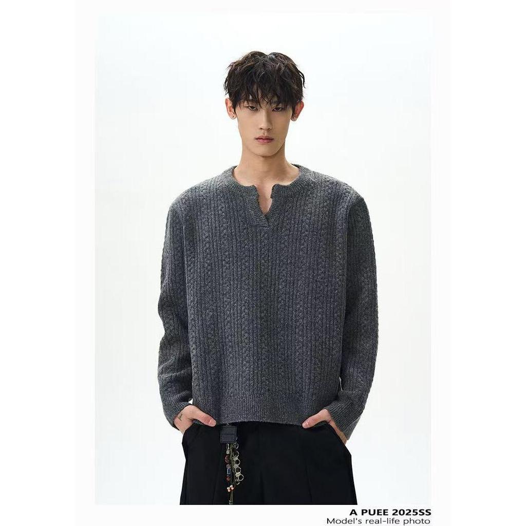 Autumn/Winter Unisex Retro Cable Knit Loose Sweater