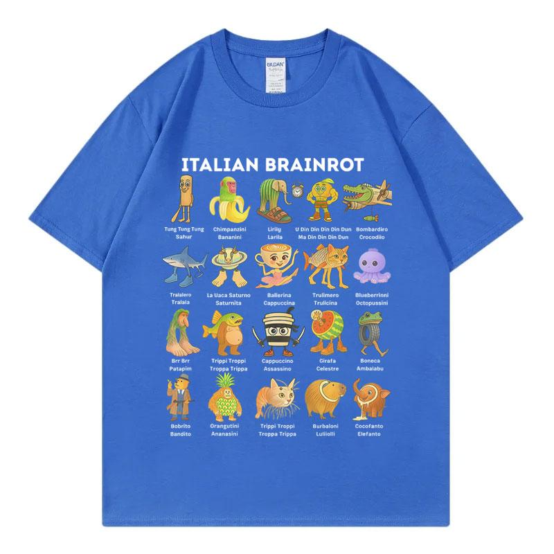 Funny Italian Brainrot Meme Tshirt Men Women Clothing Fashion Cartoon Short Sleeve T Shirt Summer Casual Loose Cotton Tshirts