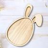 Easter Bunny Tray Wood Food Plate Fruit Serving Bread Display Wooden Spring Decor Kids Child Cake Decorations Easter Supplies