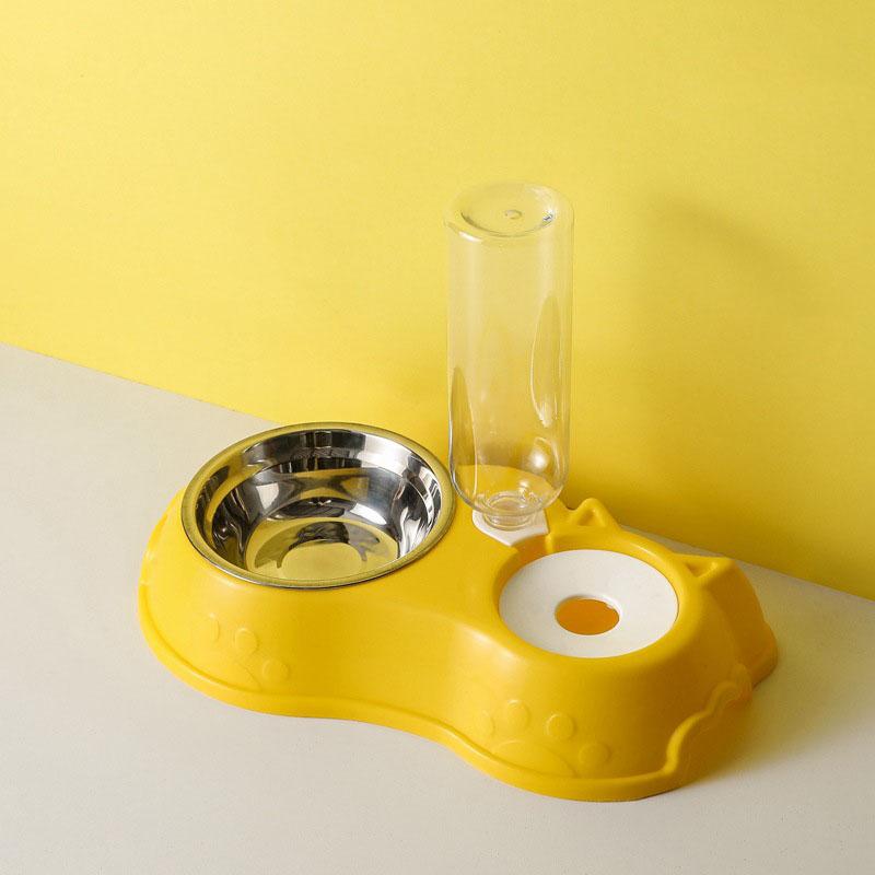 Double Bowl for Pets, for Cats and Dogs, 2 In 1, Automatic Water and Food Dispenser, Non-slip Bowl for Cats and Dogs, Feeding Accessories for Pets Of