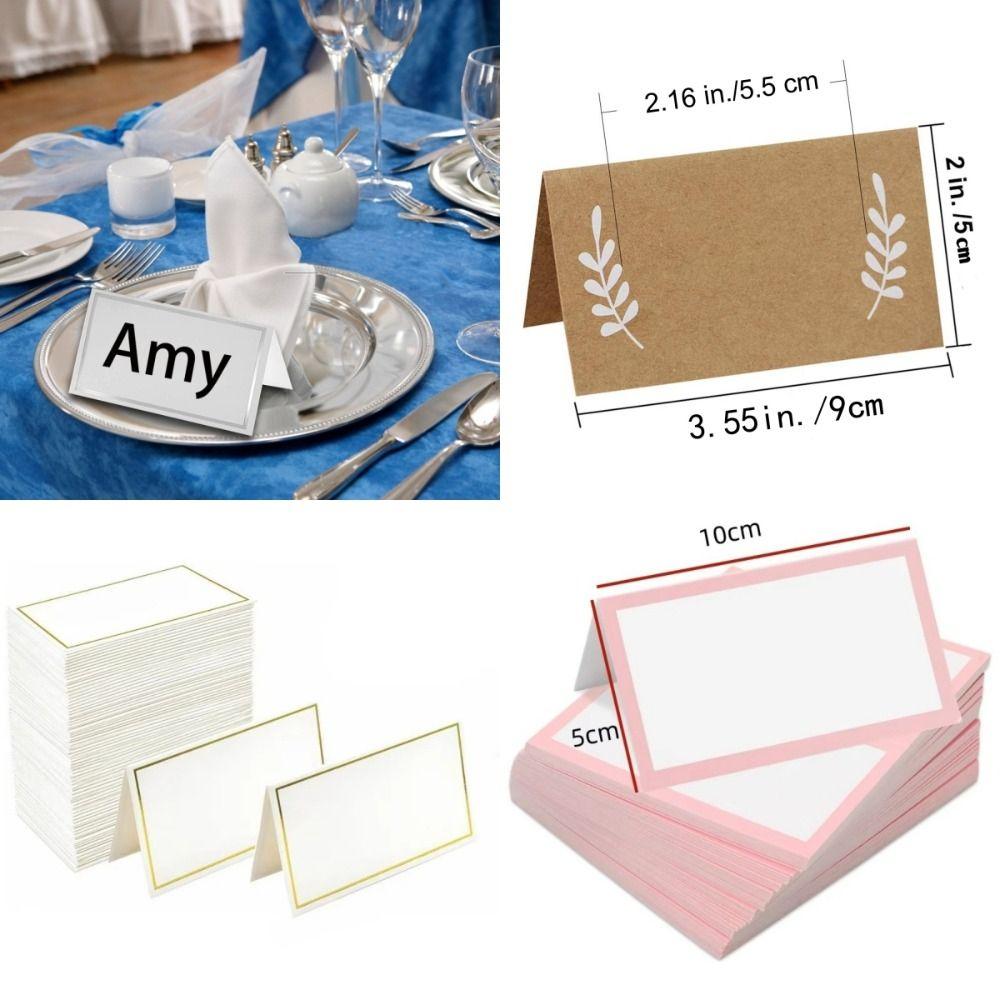 50Pcs Small Tent Card Place Cards Dining Table Decorations Seat Card Fashion Wedding Name Cards
