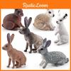 Simulated White Gray Brown Wild Rabbit Model Desktop Ornament For Kids Education