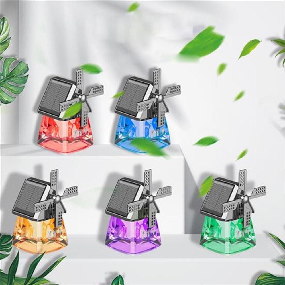 40ml bilparfyme vindmølledesign solpanel luftrensing Lett solcelledrevet bil roterende luftfrisker