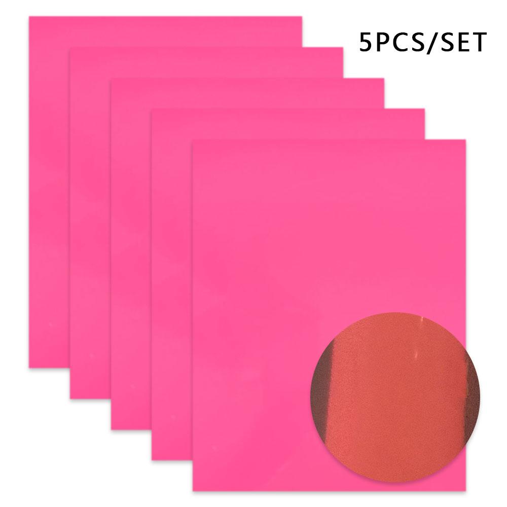 5pcs Glow in Dark HTV Vinyl Sheet Halloween DIY Iron On Transfer for T-shirts/Bags Permanent Luminous Film (30x25cm/20x25cm)