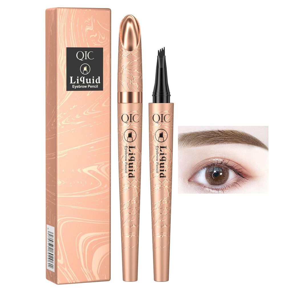 Gevlonecirly Liquid Eyebrow 4D Liquid Eyebrow Waterproof Eyebrow Eyebrow Microblading Eyebrow Pencil 4 Fork Easy Permanent Smooth Brush Head Pencil,