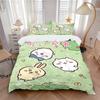 Bunny Friends Garden Print 3Pcs Bedding Setduvet Cover With 2 Bedropillowcase Home Birthday Gift
