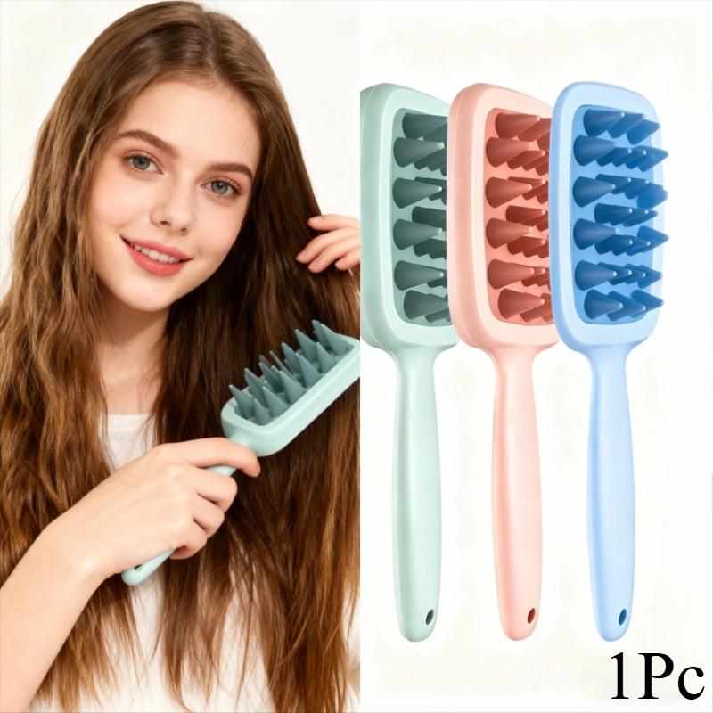 

Double-sided Coarse And Fine Tooth Shampoo Brush Massage Comb Scalp Comb Men And Women Home Portable Wet And Dry Dual-Use Handhe зелёный