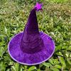 Elegant Witch Hat Soft And Nonwoven Fabric Folded Design Wizard Hat For Halloween Costumes Parties Hats 2pcs