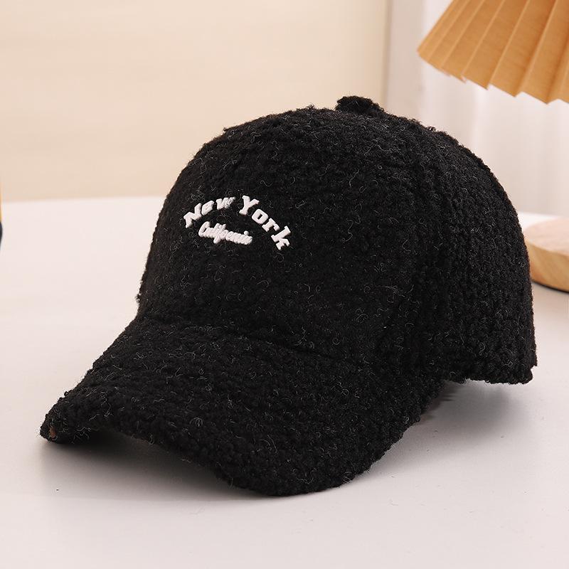 

Children s Hat Korean Style Boys and Girls Lamb Velvet Warm and Cold Proof Duck Cap Autumn and Winter Cute Baby Baseball Cap Trend (50-54cm)