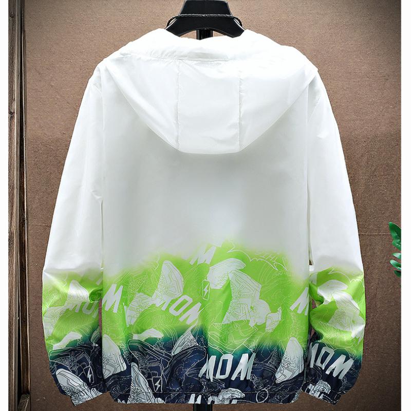 Men's Ultra-light Trendy UV Protection Quick Drying Windbreaker Anti-wrinkle  Jacket Gradient Print Clothing