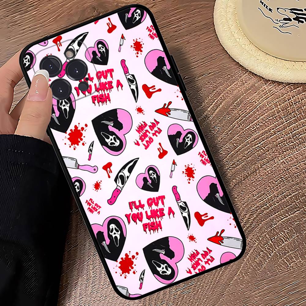 Ghost Face Art Scream Phone Case For IPhone 16 17 Air 15 14 13 12 11 Pro Max 16E Plus Fundas