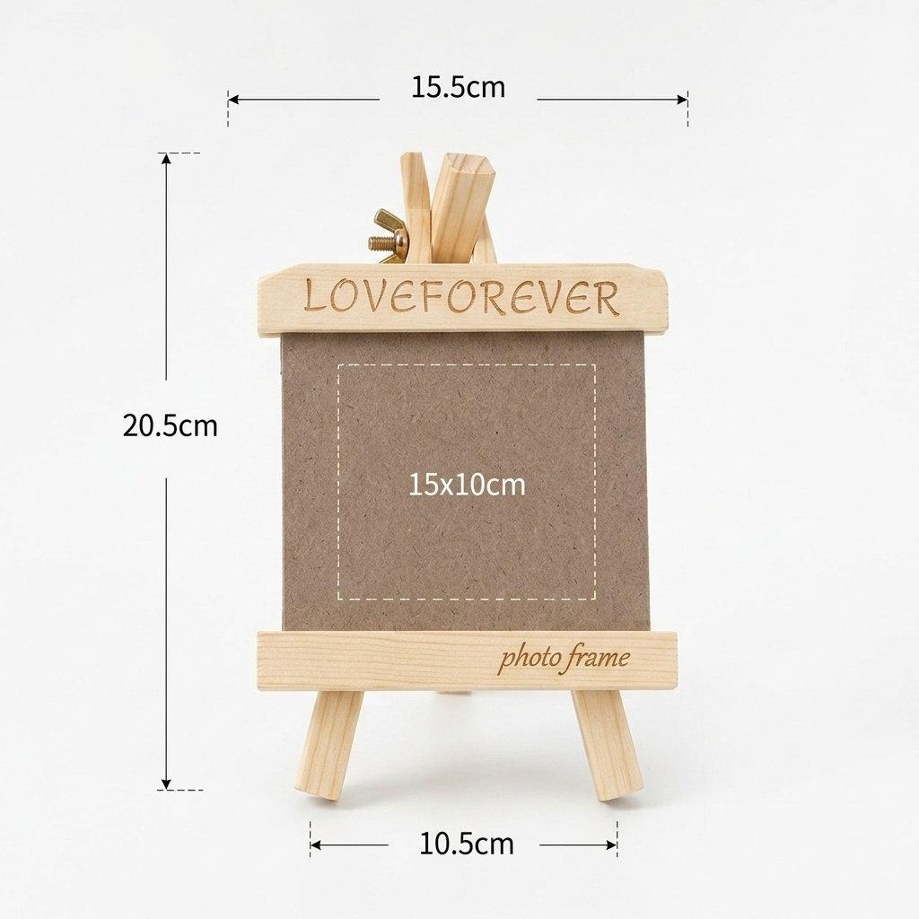 Creative Wooden Photo Frame Horizontal Moisture Scratch Resistant Picture Frame for 15x10cm Photos Home Office Decor