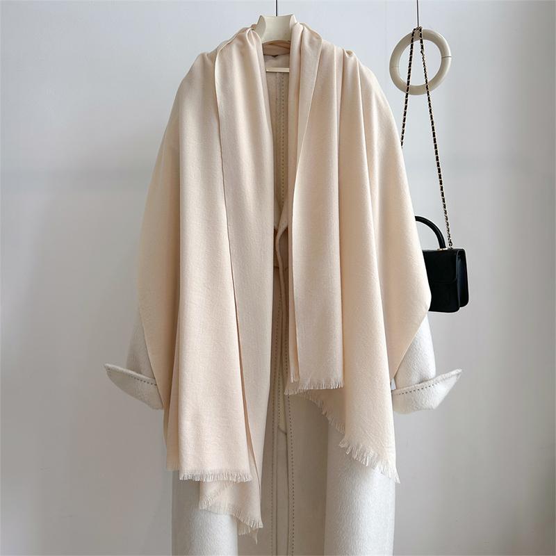 Luxury Winter Cashmere Scarf Women Solid Handkerchief Warm Pashmina Female Shawl Tassel Wrap Soft Pareo Bufanda Scarves Stole