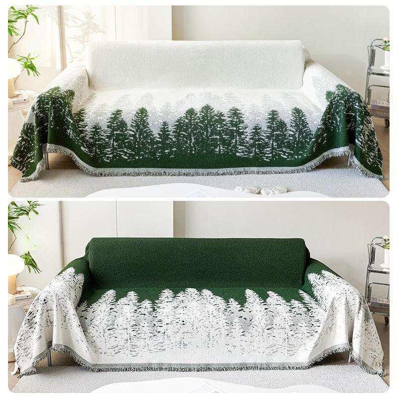 Chenille Sofa Towel Four Seasons All-Inclusive Sofa Cover Dust Cover Living Room Straight Row Sofa One Piece Cover Cloth