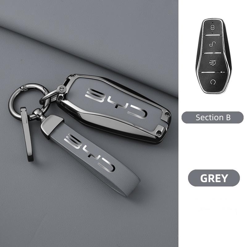 Zinc Alloy Car Key Case Cover For BYD Song Pro Plus Max Dmi EV Seal Dolphin 2022 2023 2024 Remote Control Key Bag Accessories