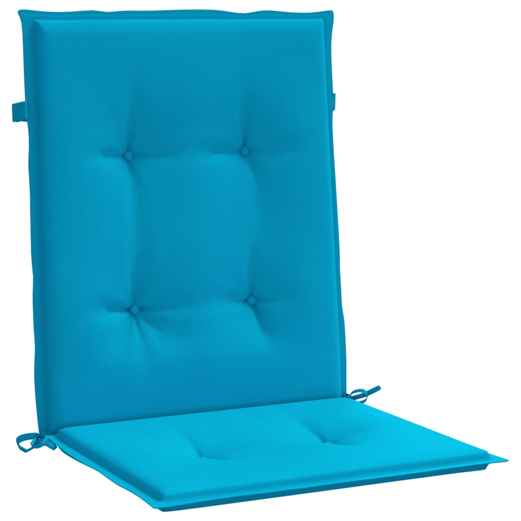 Garden Chair Cushions for Low Back Chairs 4 Pcs Blue 100 X 50 X 3 Cm
